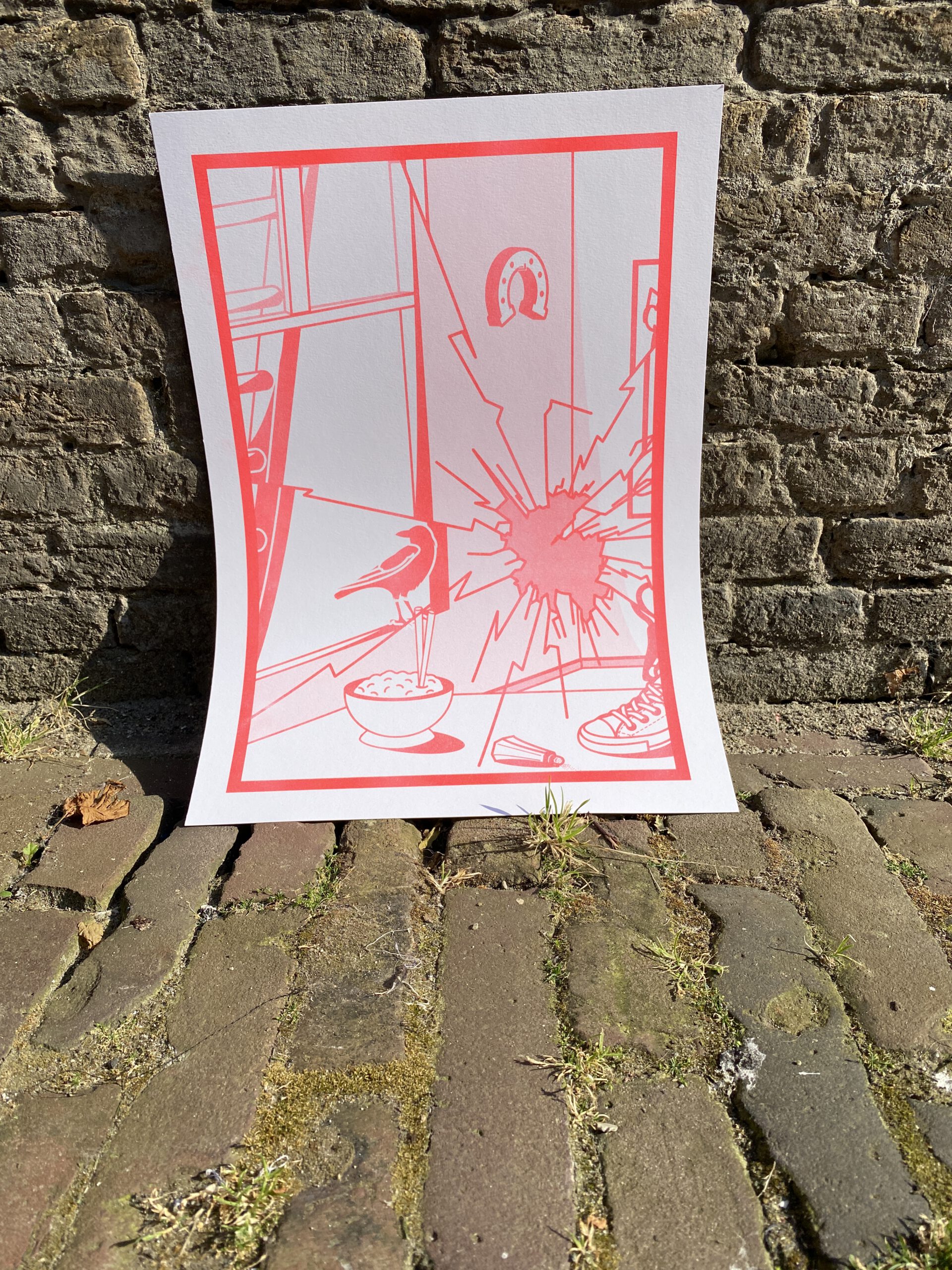 a3 Riso print Tempting the Gods